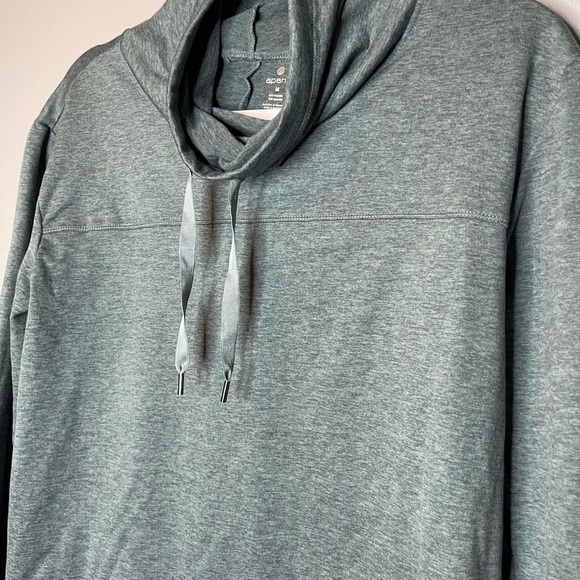 APANA Men’s Grey Cowl Neck Drawstring Athletic Long Sleeve Pullover Sweater Med - Picture 3 of 8